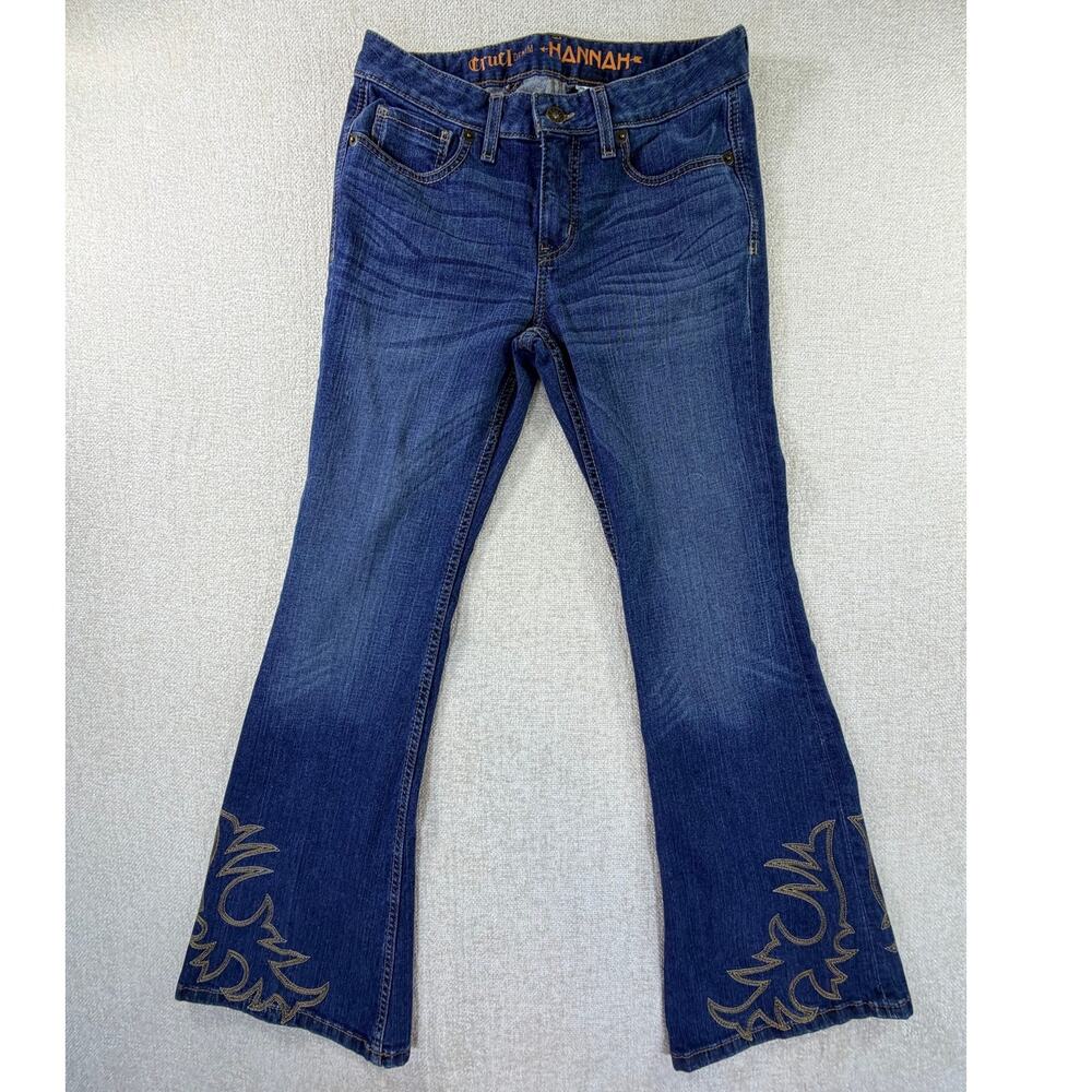 Cruel Denim Teen Girl 25/5R Blue Hannah Embroidered Bootcut Western Rodeo Jeans
